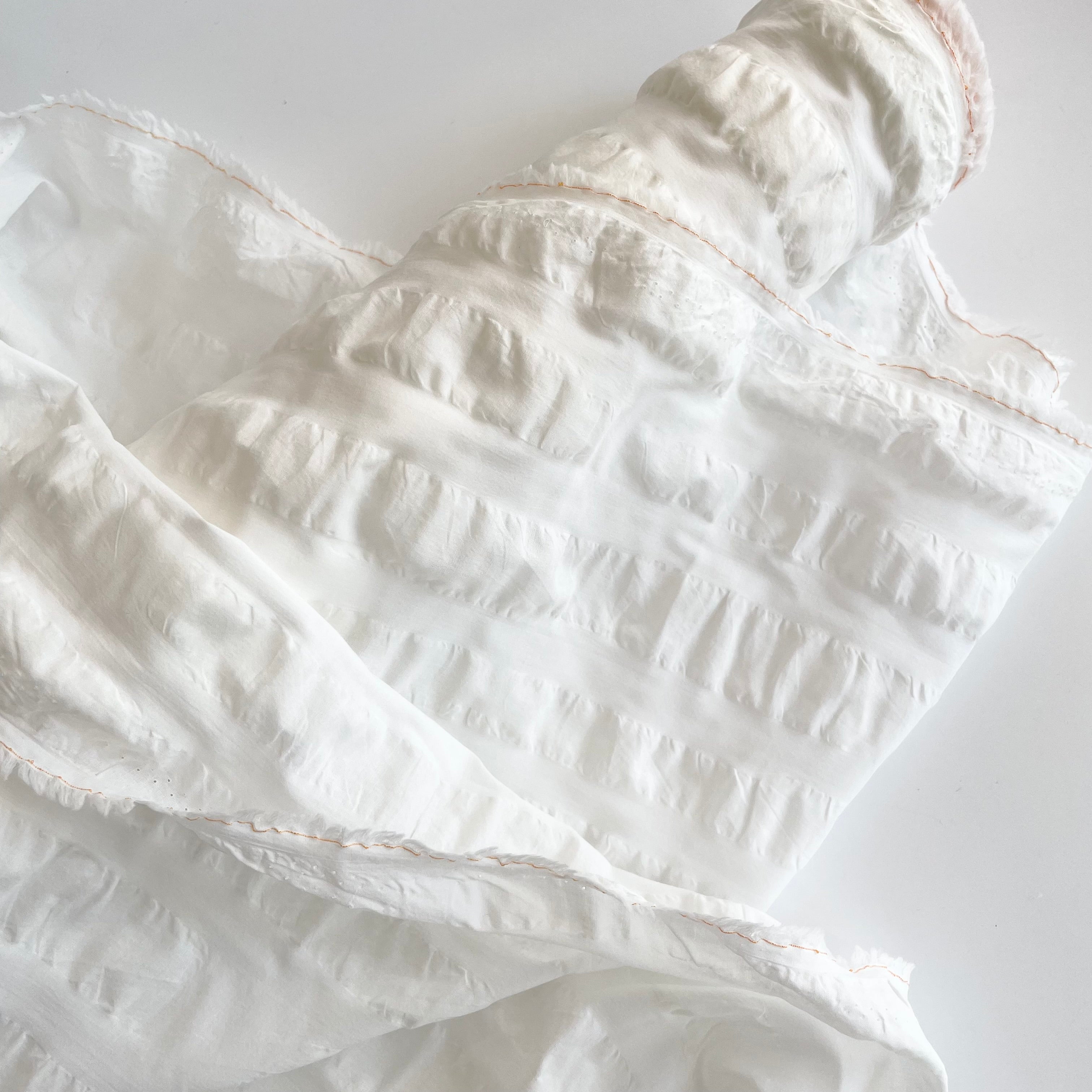 Kokka Cotton Lawn Salt Shrunk - White Stripes seersucker