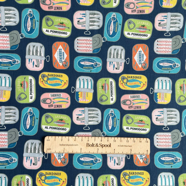 Dear Stella : Partners in Brine tinned fish quilting cotton