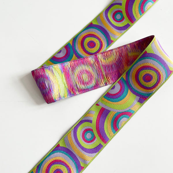 Kaffe Fassett Ribbon : Target Lime / Purple / Pink