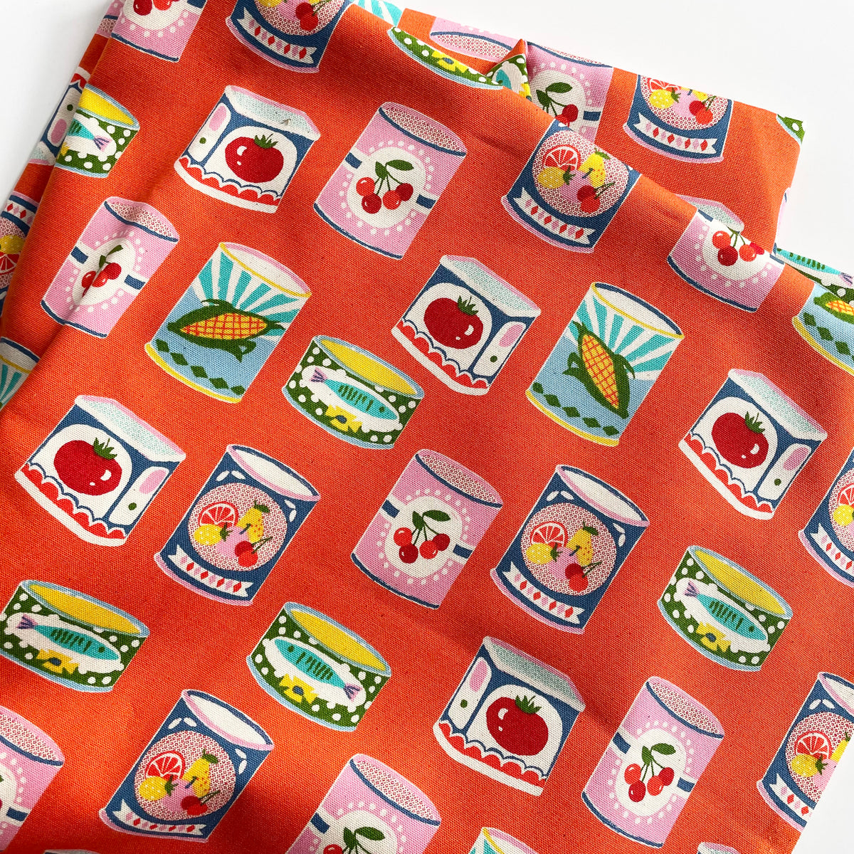 Oxford Canvas - Canned Goods on Orange
