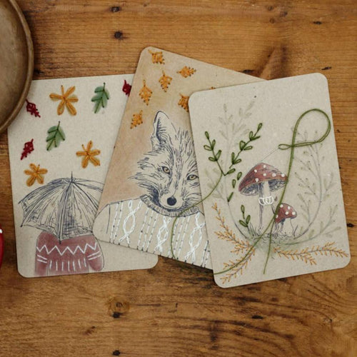 Rue de Pleine Lune : In Autumn Embroidery Card Set