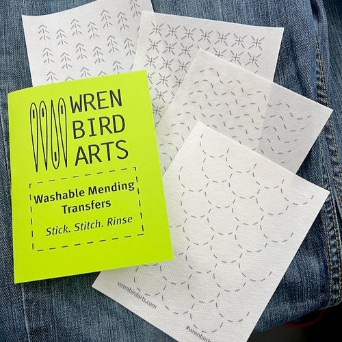 Wren Bird Arts : Washable Mending Patterns #11 Neon Green Nature