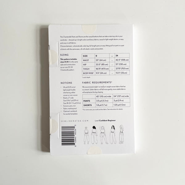 Sew Liberated Patterns : Chanterelle Pants and Shorts