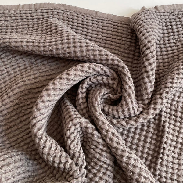 Waffle Weave Linen / Cotton - Jet
