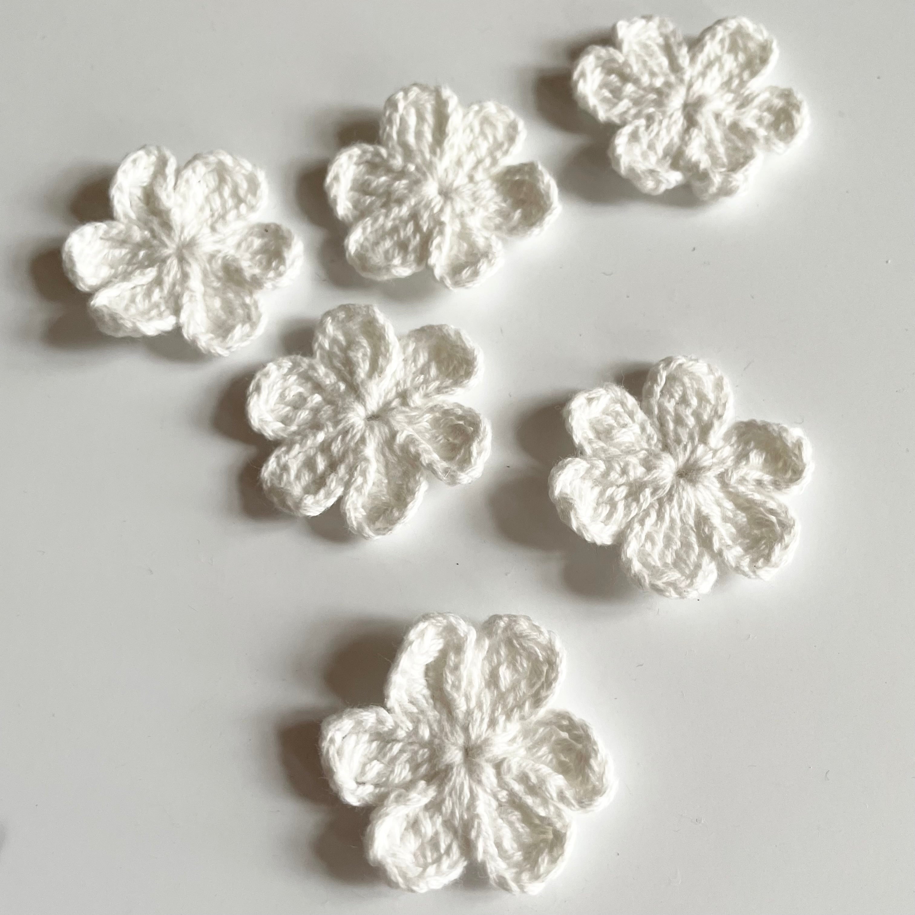 Shindo Crocheted Flowers and Petals - White
