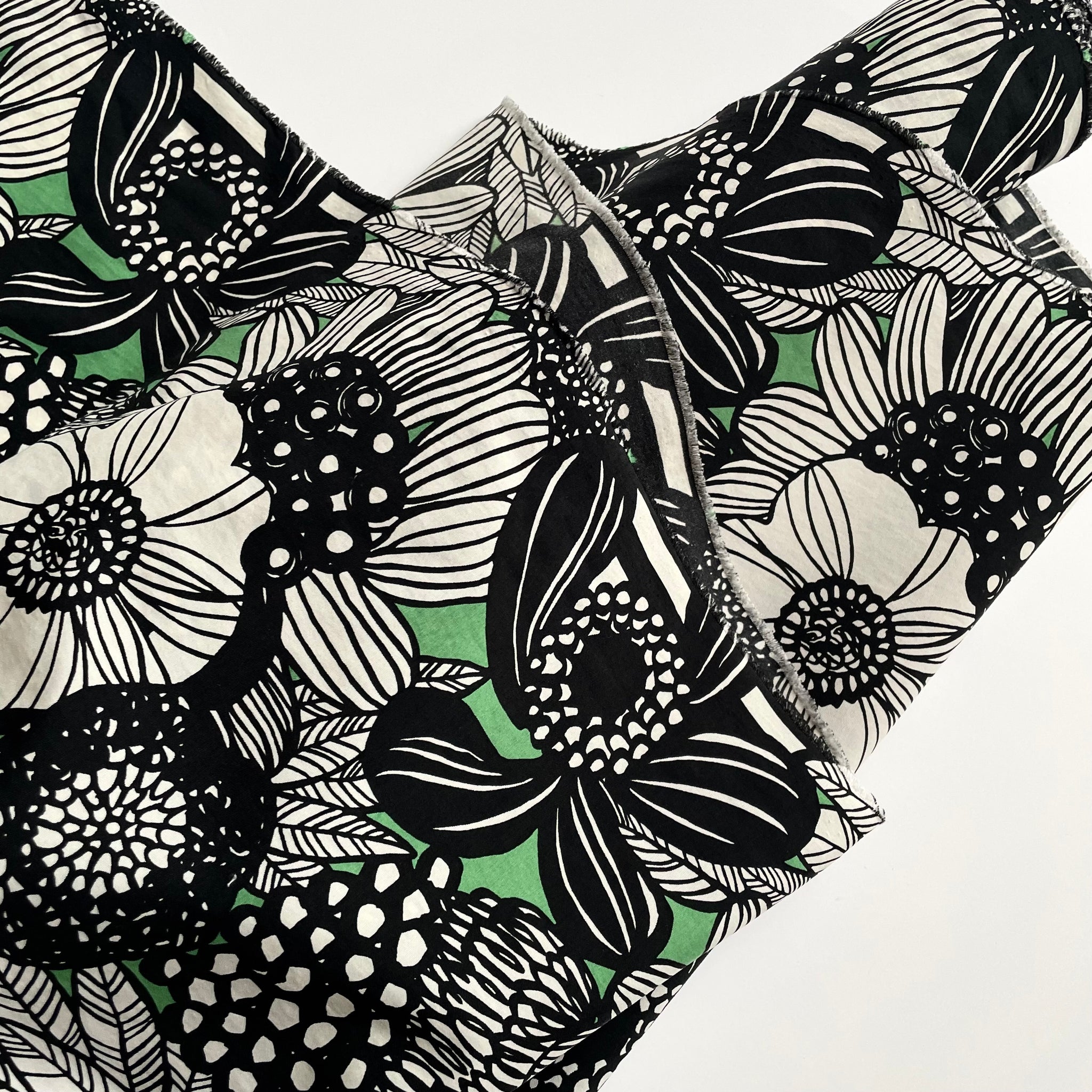 Kobayashi Nylon Taffeta - Floral Doodle Black / Green