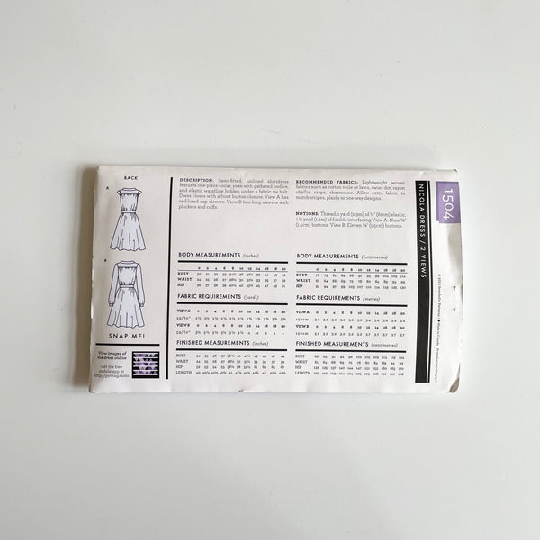 Sewaholic Patterns : Nicola Dress