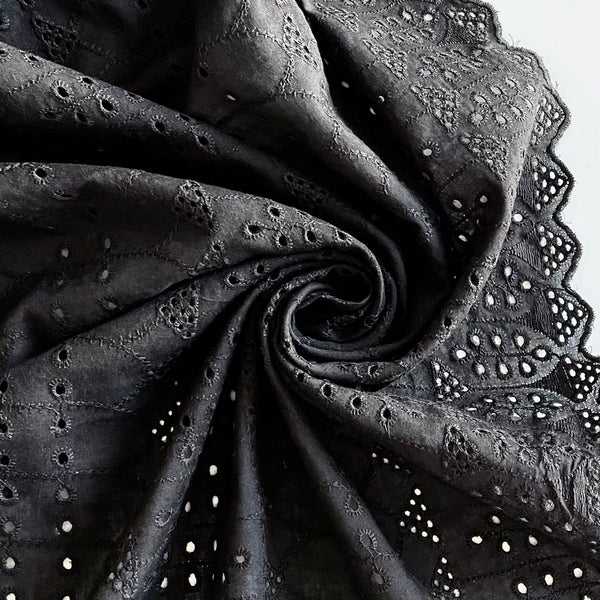 Cotton Eyelet - Black