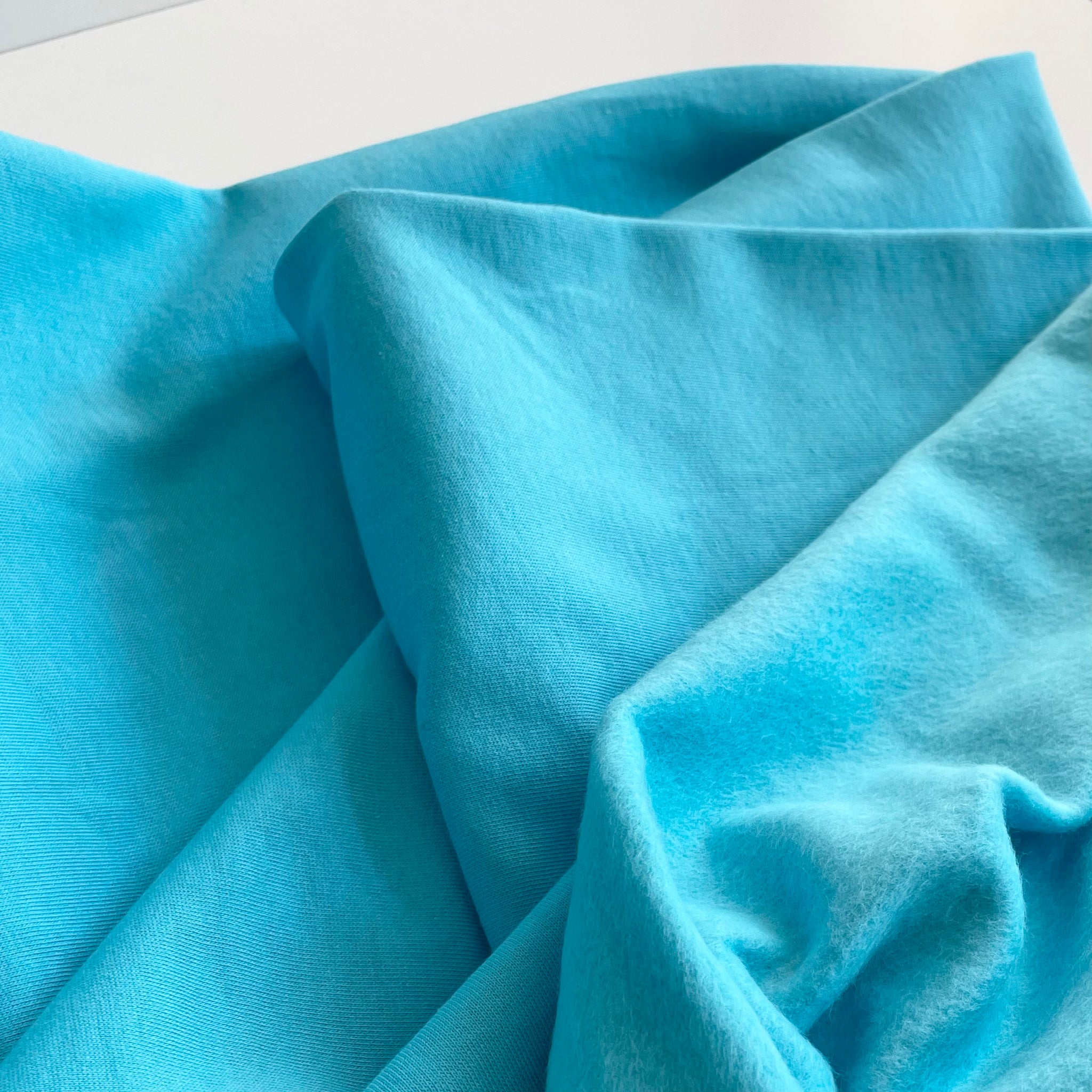 Organic Cotton Sweatshirt Fleece - Blue Atoll