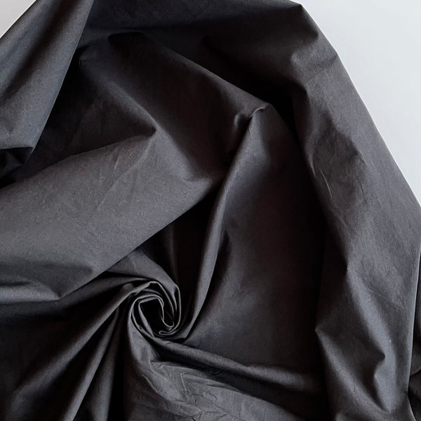 Enzyme-Washed Cotton Poplin - Black