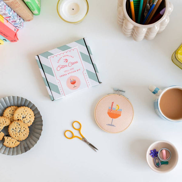 Cotton Clara : Counted Cross Stitch Kit - Aperol Cocktail