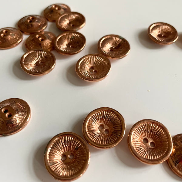 Metal Anemone Button - Copper