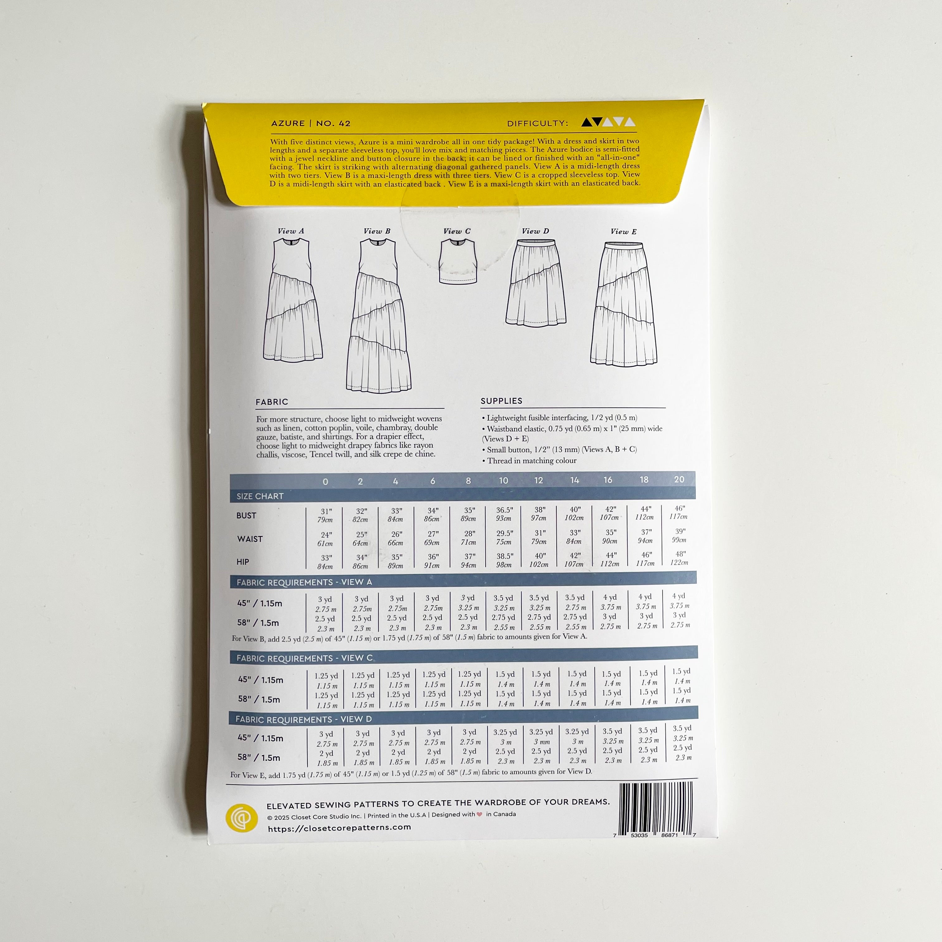 Closet Core Patterns : Azure Dress, Top & Skirt