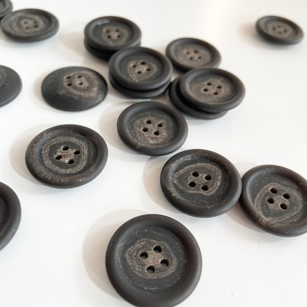 Recycled Paper Button - Black Coffee
