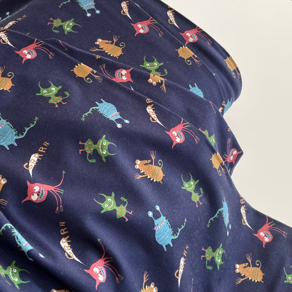 Organic Cotton Jersey - Monsters