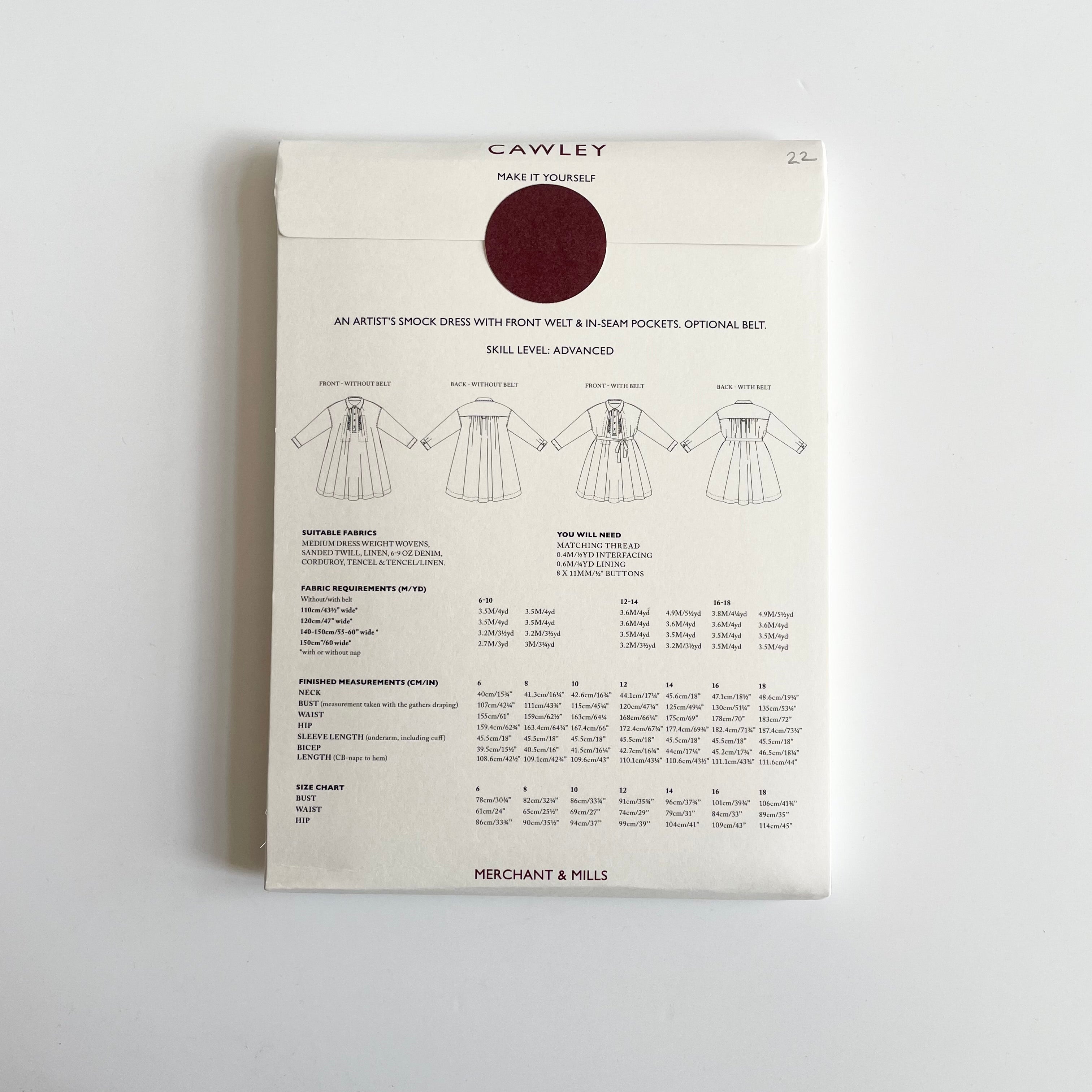 Merchant & Mills Pattern : The Cawley