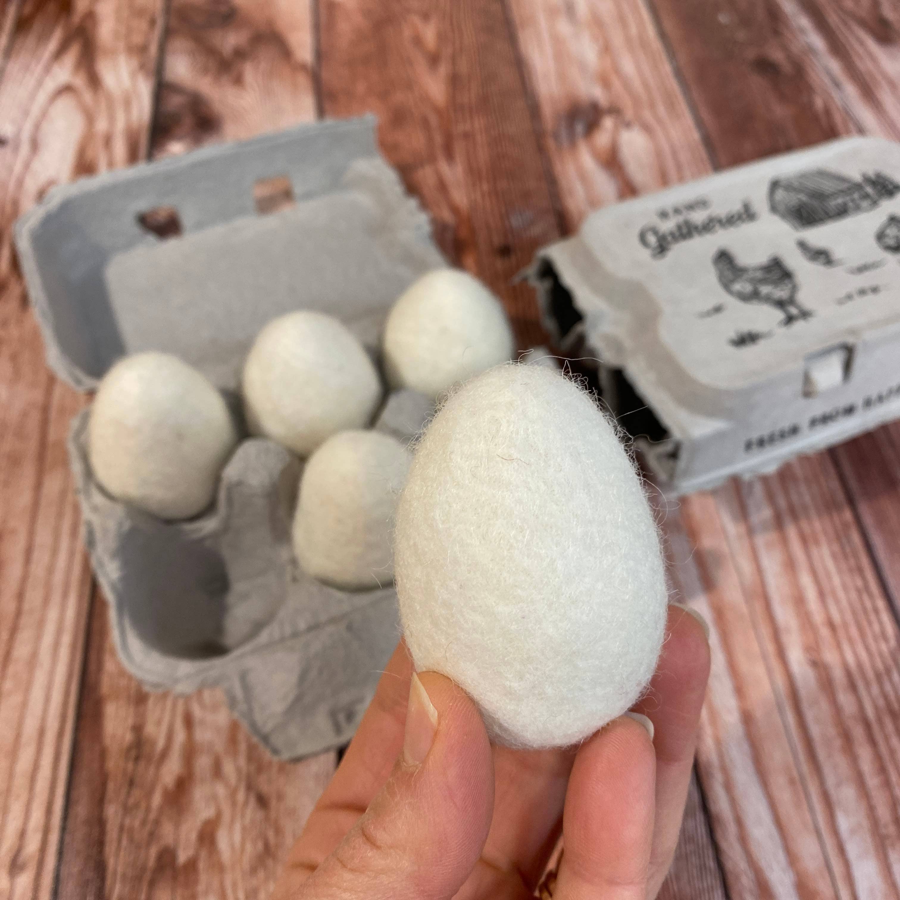 Oakwind Hollow : Half Dozen Felt Eggs - Fresh Cream