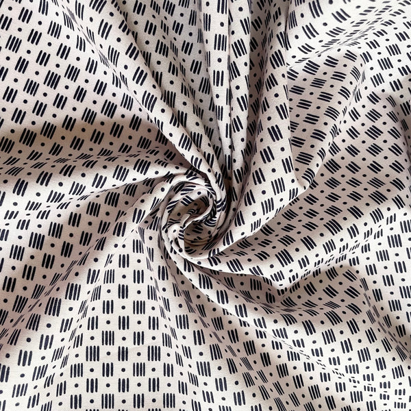 Felicity Fabrics : Sewn With Love - Dots and Dashed Natural quilting cotton