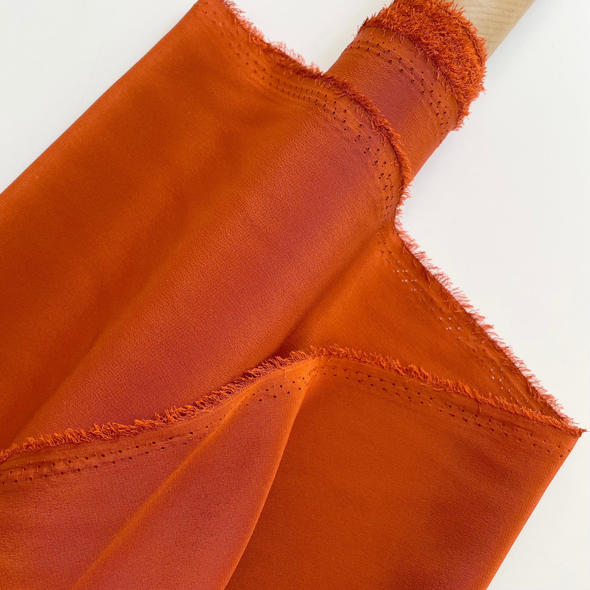 Silk Crepe de Chine - Burnt Orange
