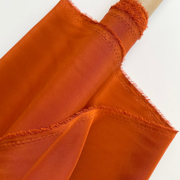 Silk Crepe de Chine - Burnt Orange