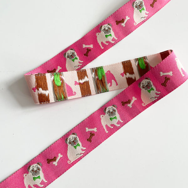 Jessica Jones Ribbon : Tan Pugs on Pink