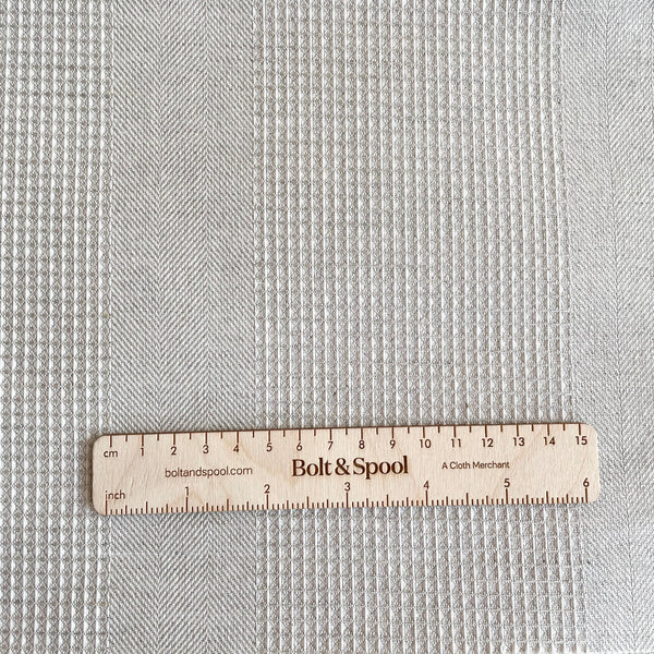 Waffle / Twill Stripe Linen - Natural
