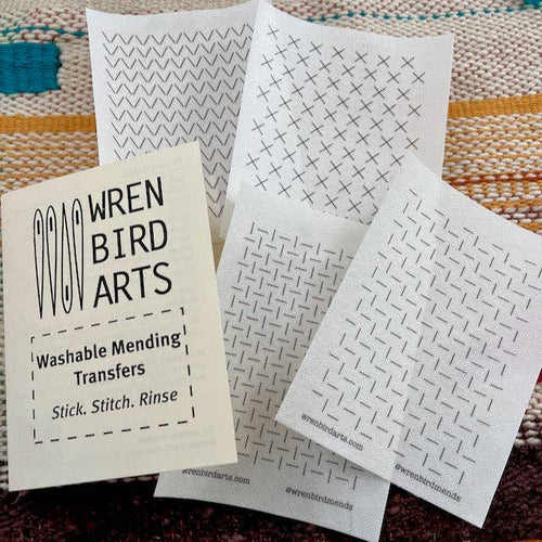 Wren Bird Arts : Washable Mending Transfers Set Cream #10 Fiber Arts Patterns