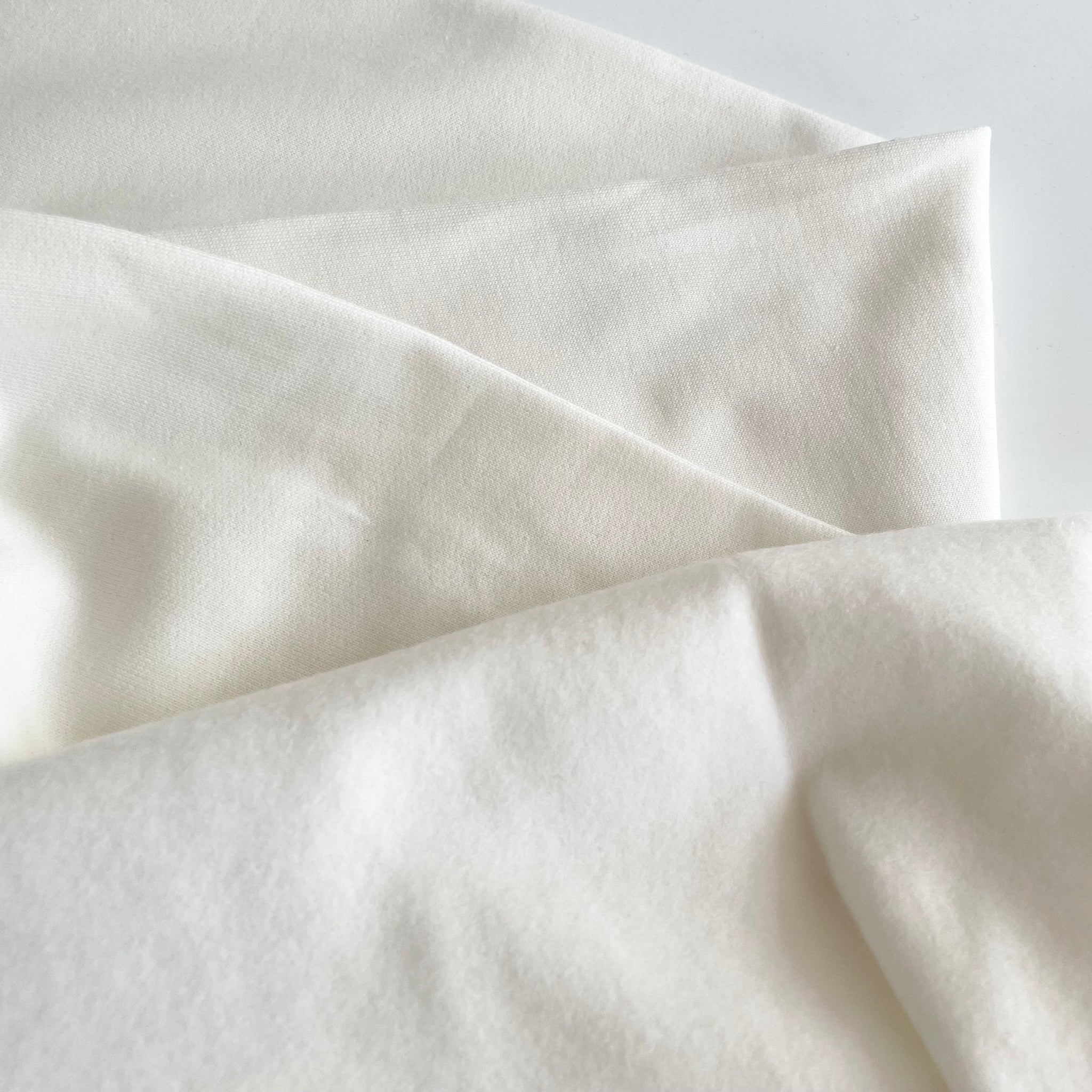 Organic Cotton Sweatshirt Fleece - White