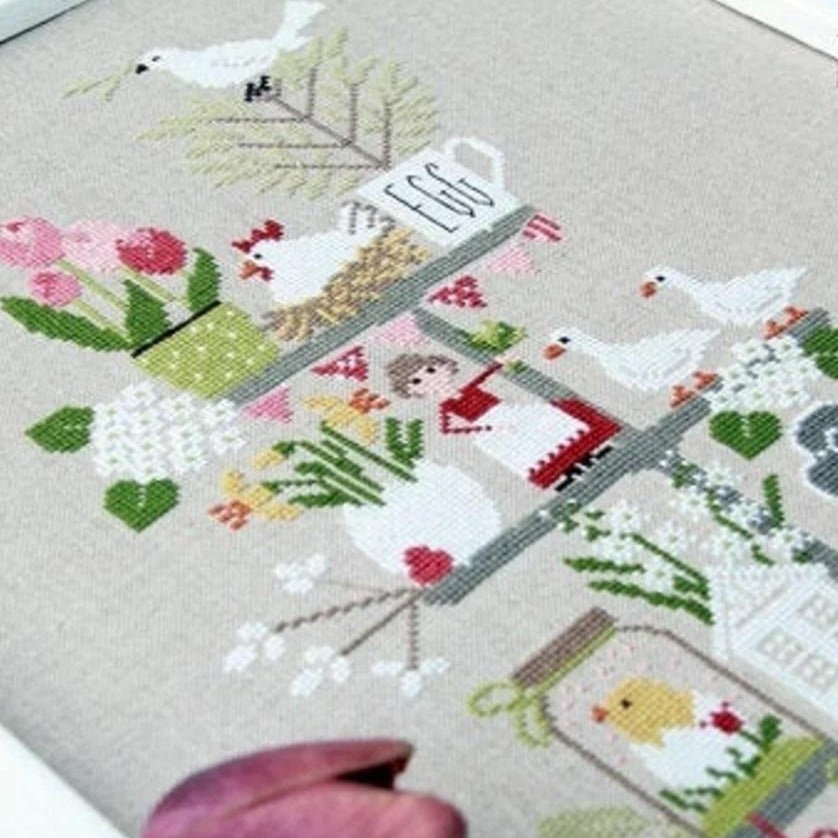 madame chantilly easter cross stitch pattern