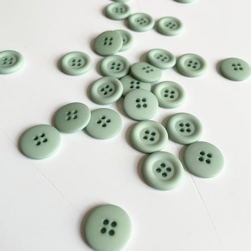 Matte Plastic Button - Seafoam Green
