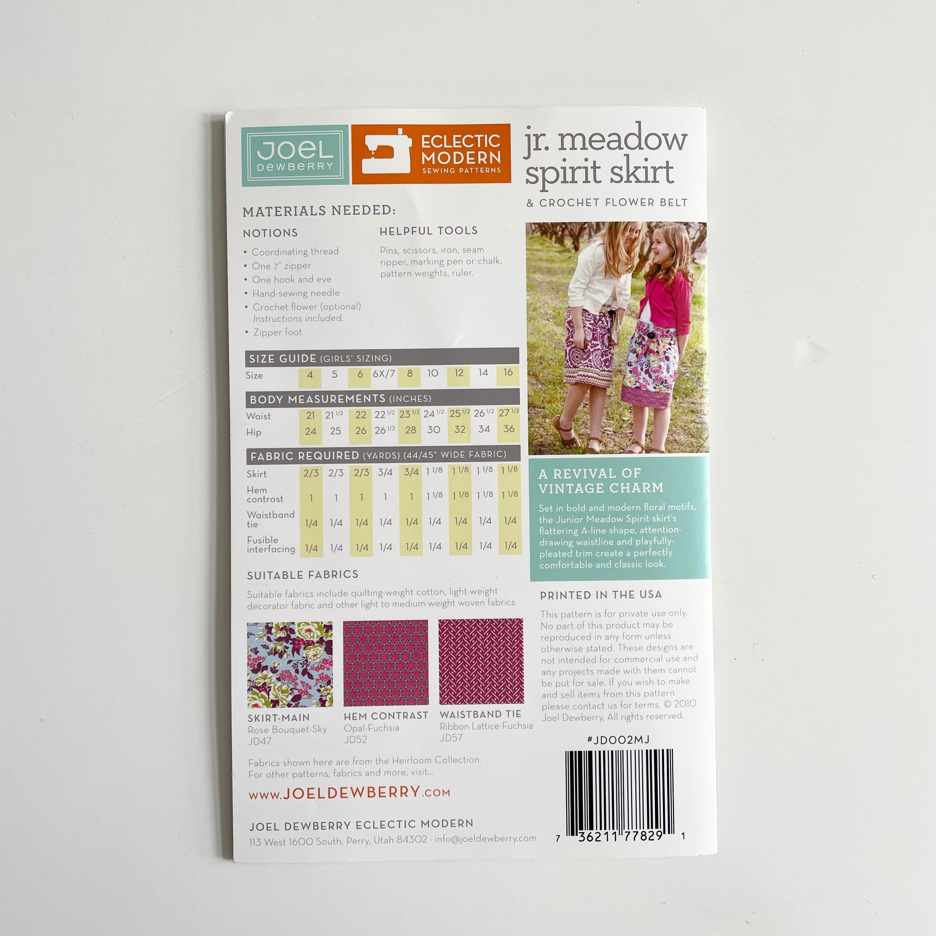 Joel Dewberry Patterns : Junior Meadow Spirit Skirt