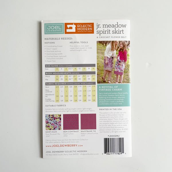Joel Dewberry Patterns : Junior Meadow Spirit Skirt