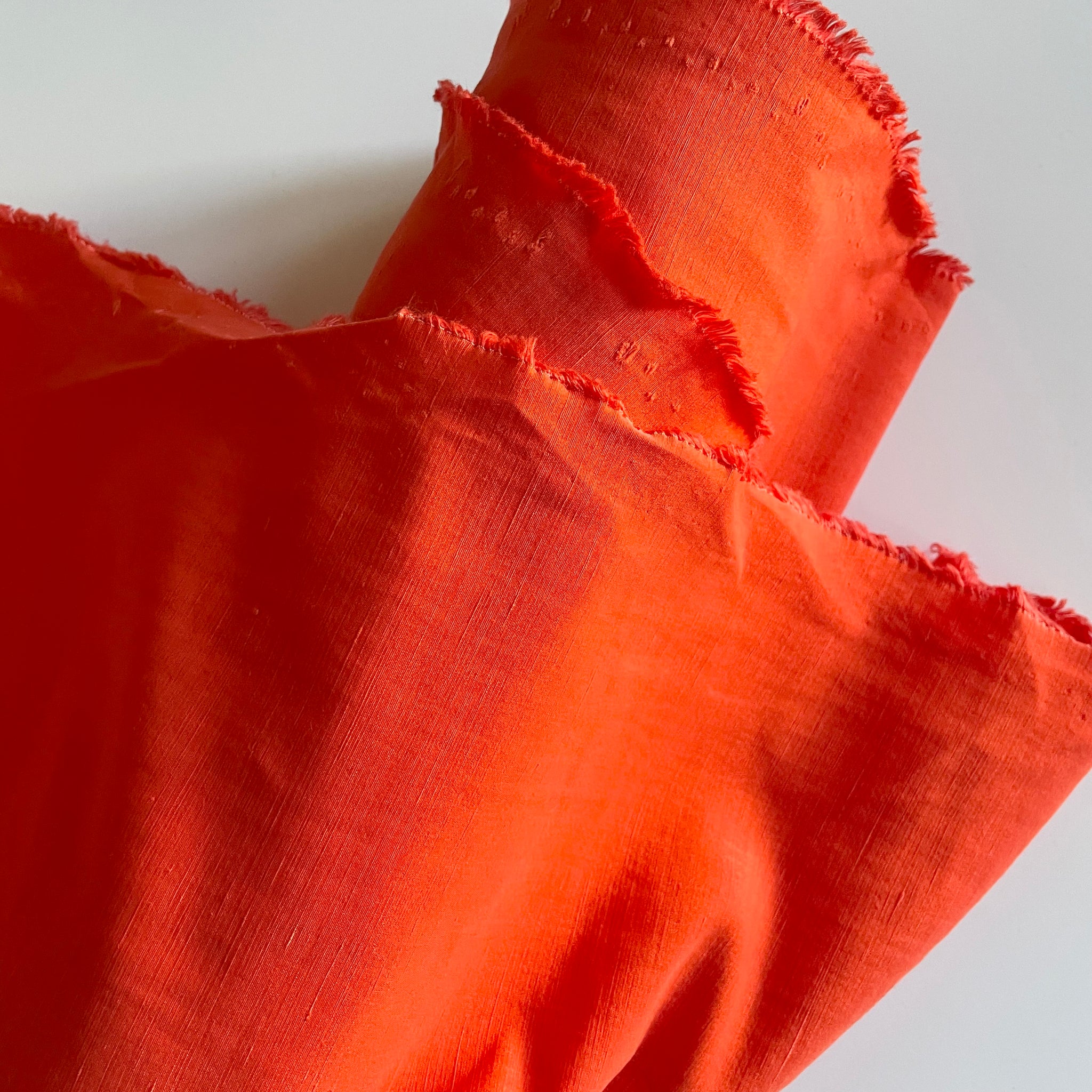 Stretch Cotton / Linen - Red-Orange