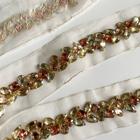 Tinted Teardrop Beaded Trim