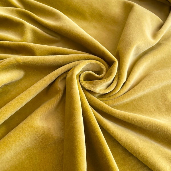 Organic Cotton Knitted Velour - Olive Oil