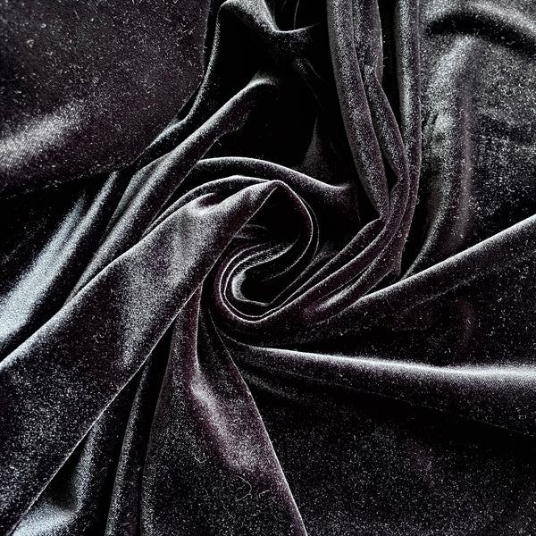 Charcoal Stretch Knit Velvet