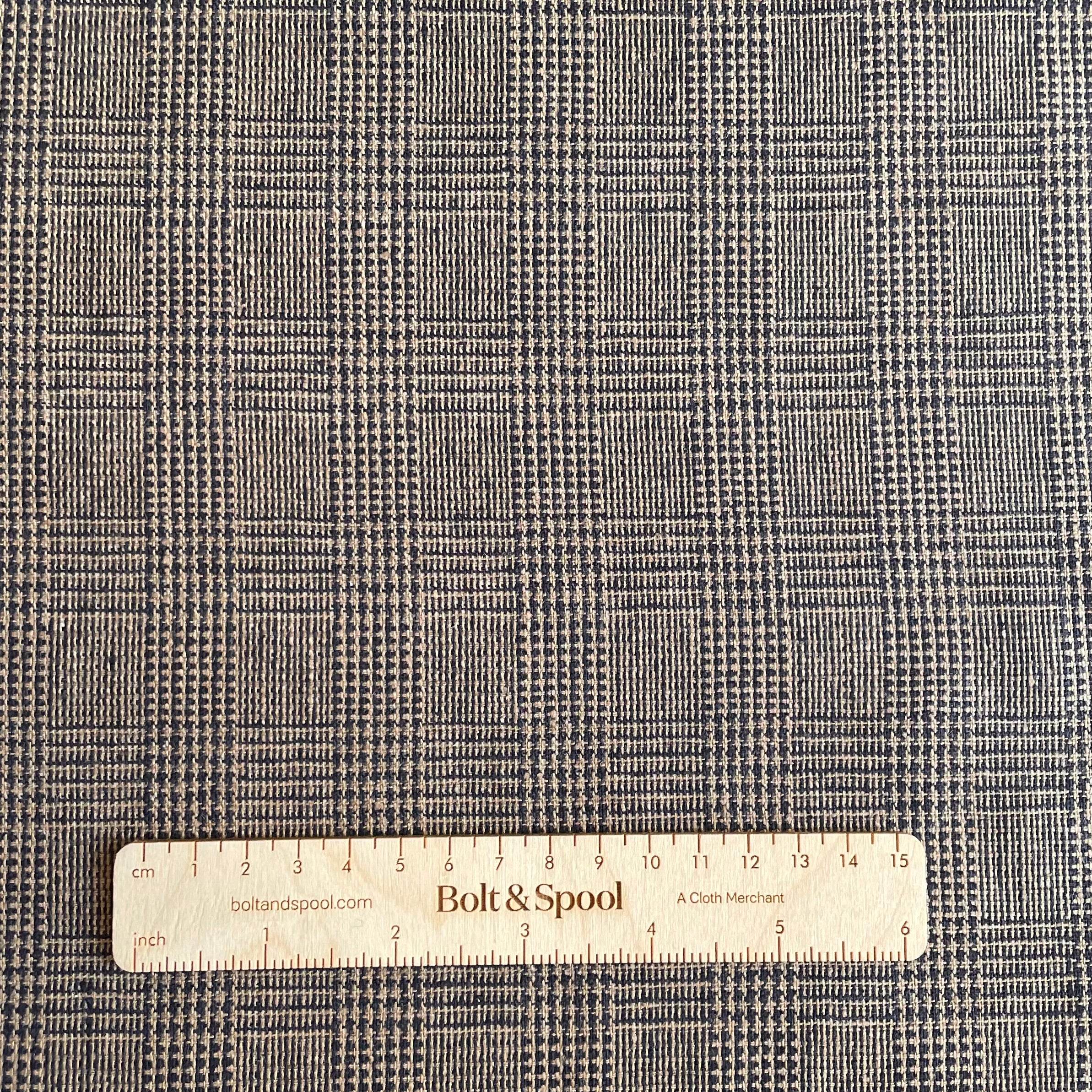 Prince of Wales Silk Suiting - Navy Check