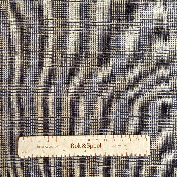 Prince of Wales Silk Suiting - Navy Check