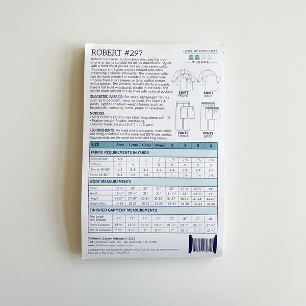 Children's Corner Patterns : Robert