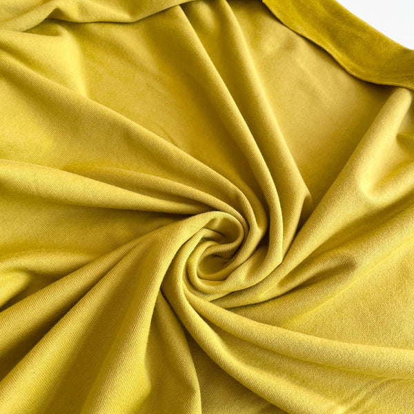 Organic Cotton Knitted Velour - Olive Oil