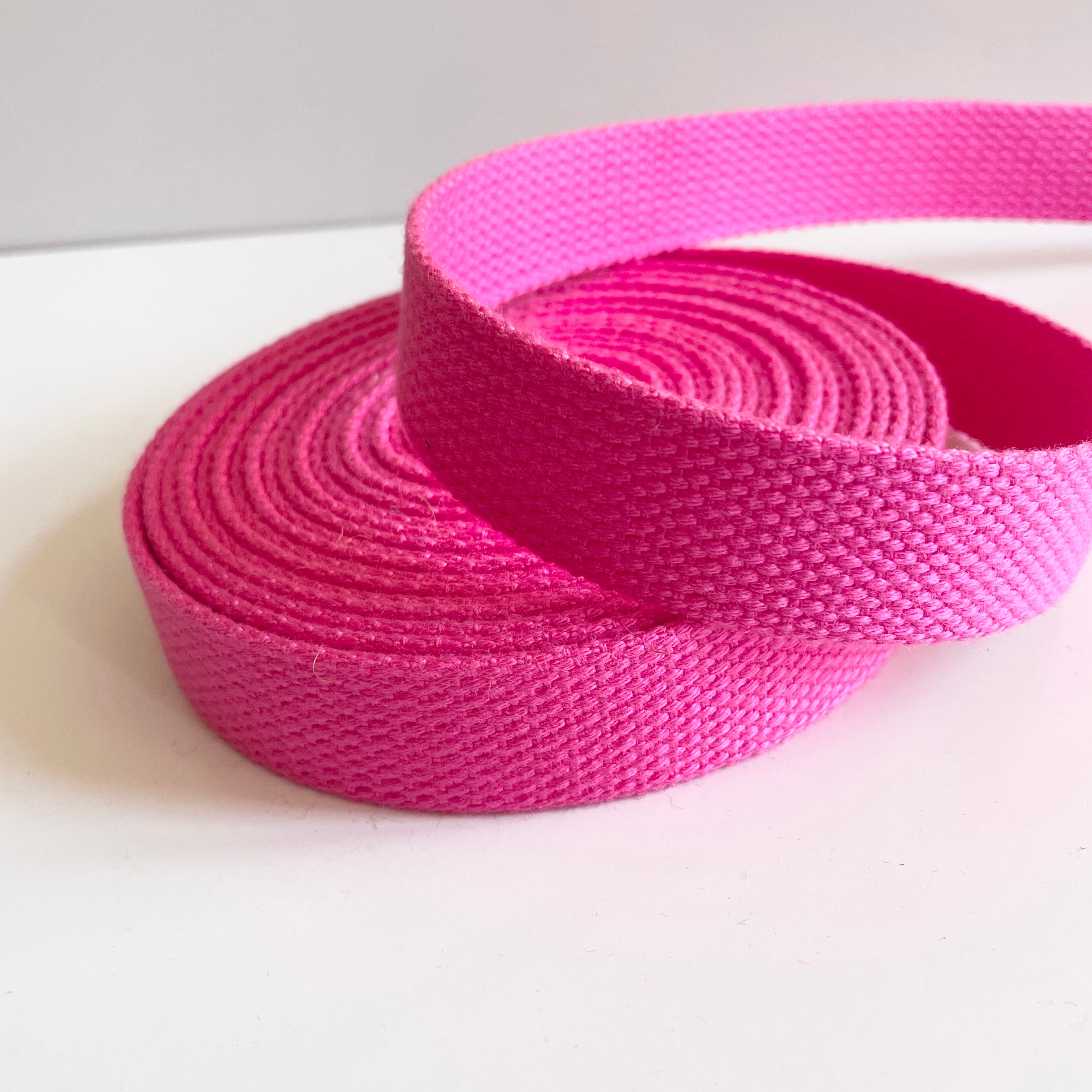 Cotton Webbing - Pink 1"
