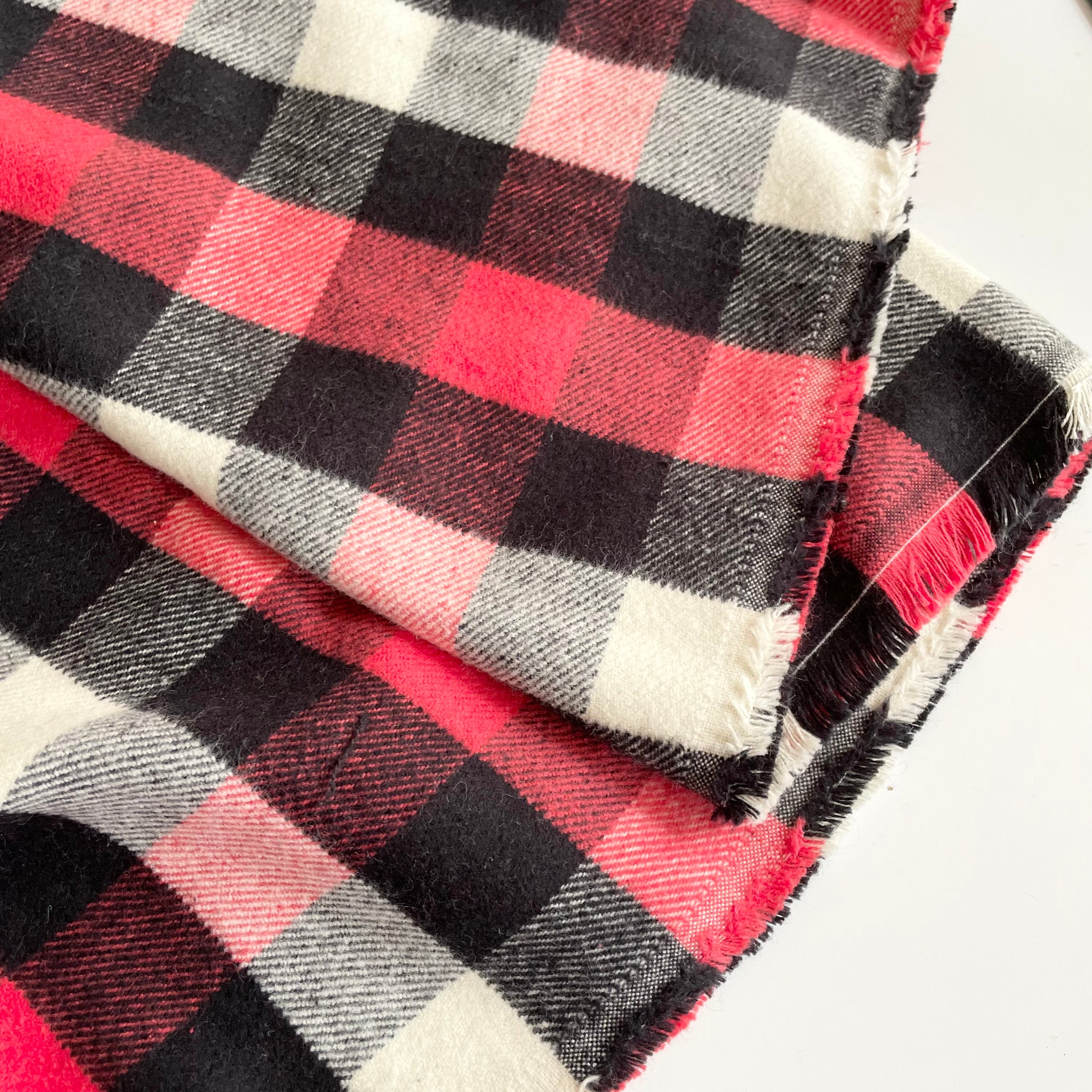 Plaid Cotton Flannel - Red / Black / White