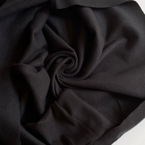 Organic Cotton 2x2 Rib Knit - Black