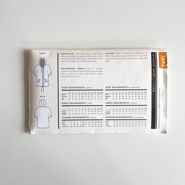 Sewaholic Patterns : Seymour Jacket