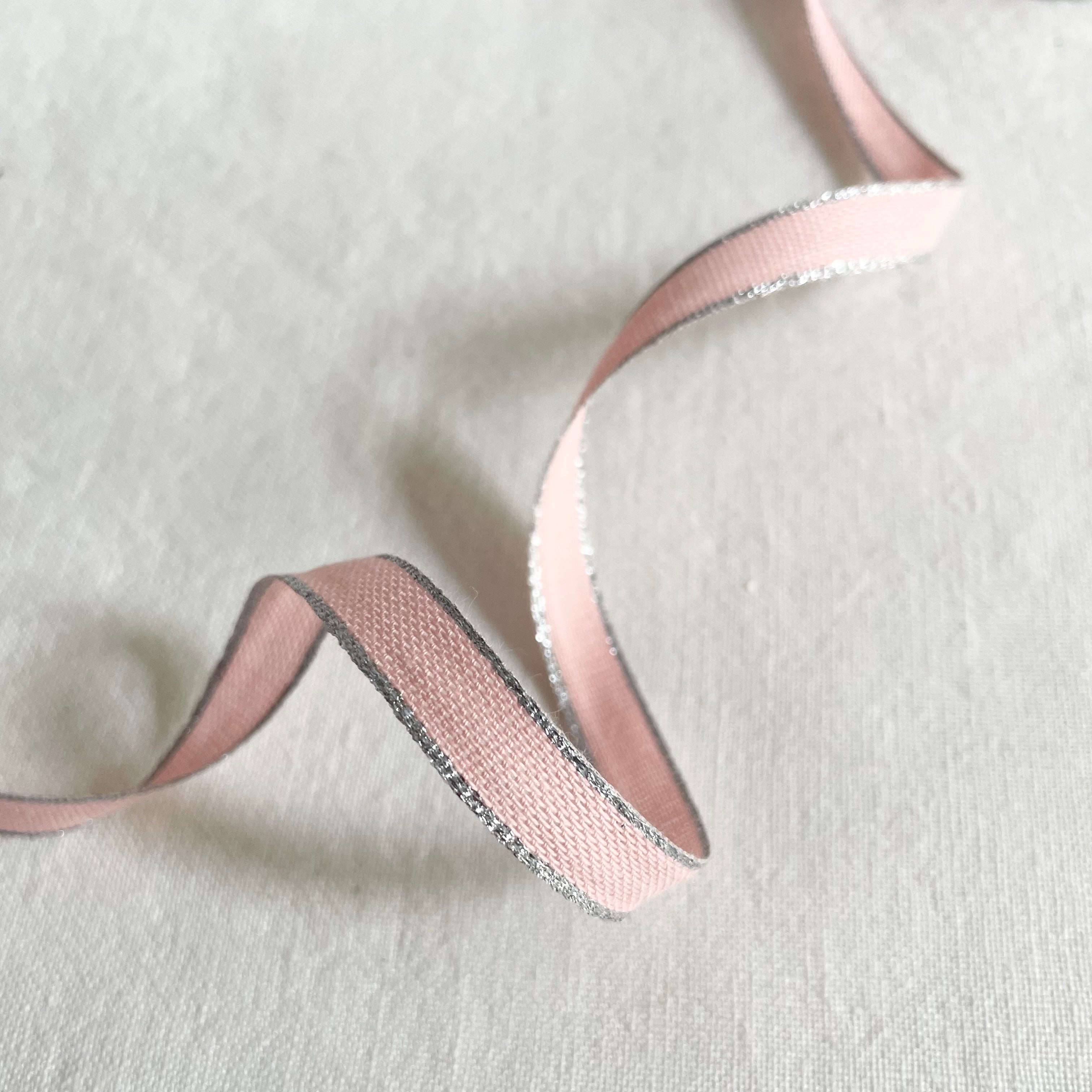 Studio Carta : Drittofilo Cotton Ribbon - Petal / Silver