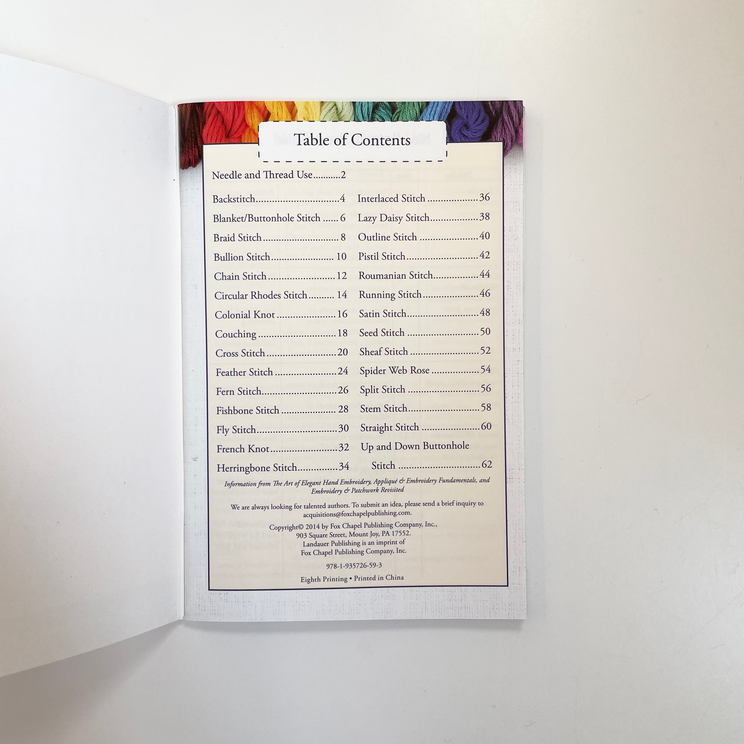 Hand Embroidery Stitches At-a-Glance - Janice Vaine