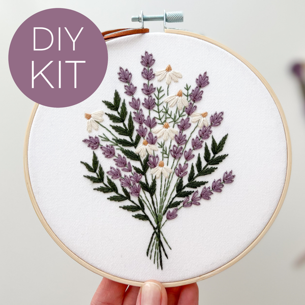 Matryoshka :  Lavender and Daisies Embroidery Kit