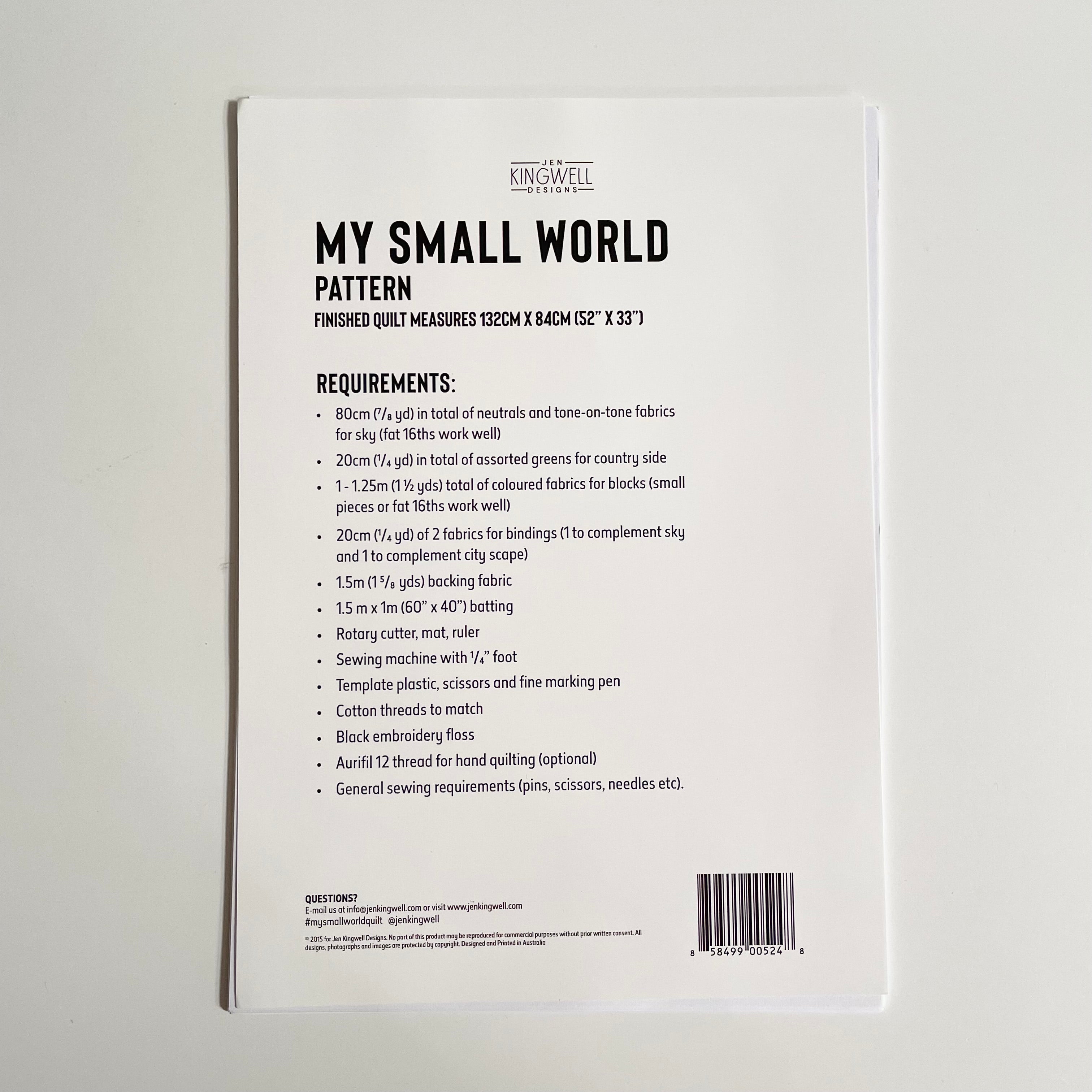 Jen Kingwell : My Small World Quilt Pattern Booklet
