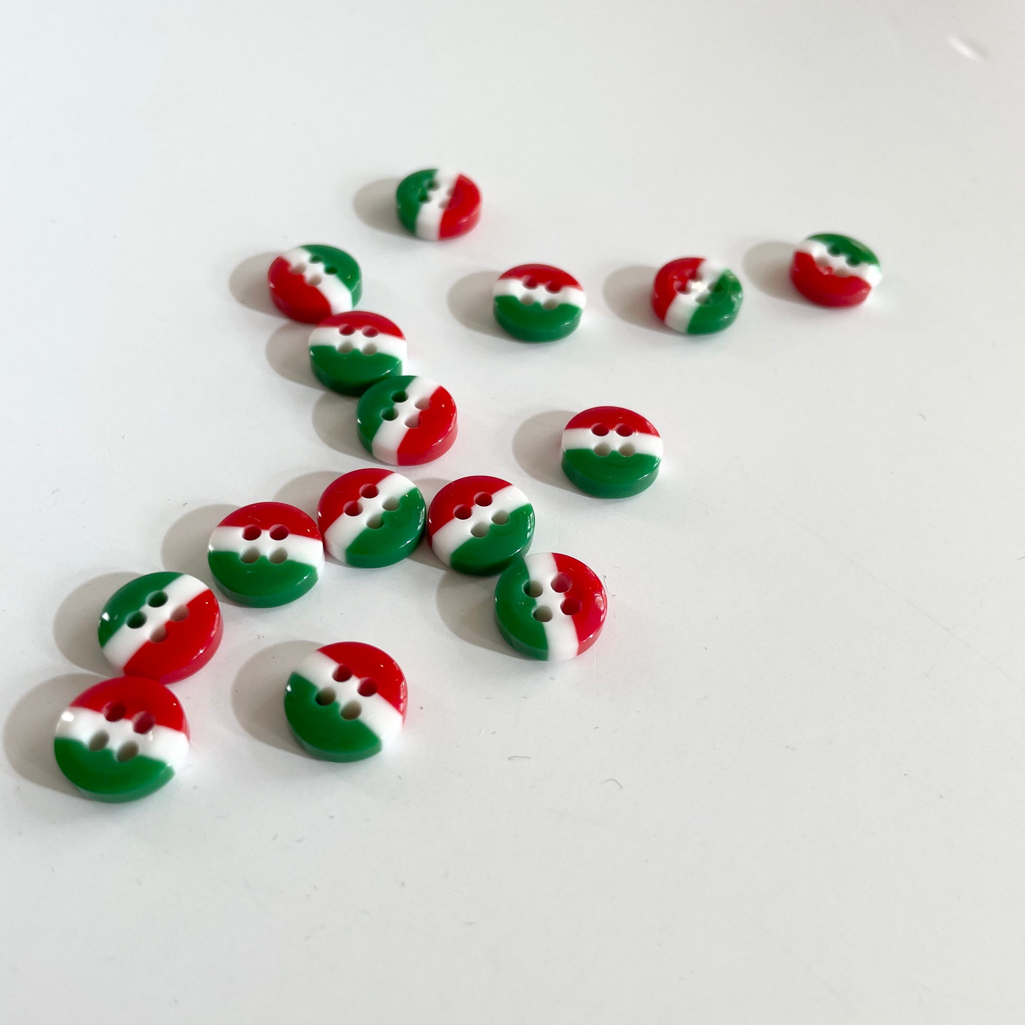 Italian Flag Plastic Button