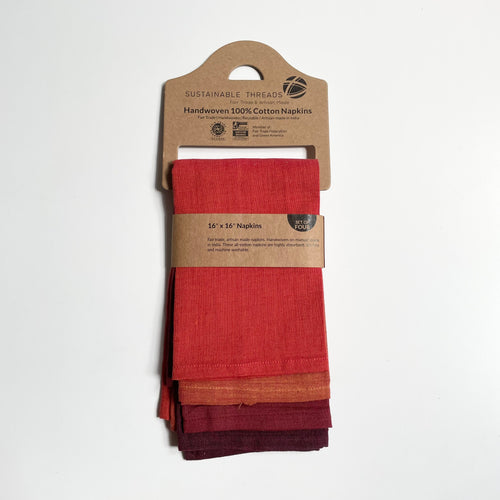 Sustainable Threads Cotton Napkin 4-Pack - Auburn